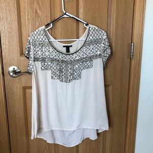 FOREVER 21 Short Sleeve Beaded Top